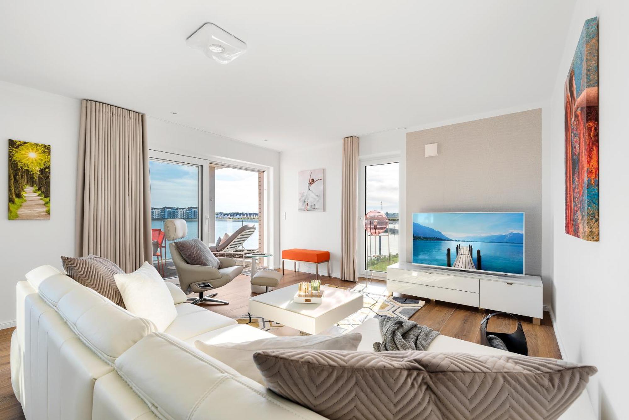 Horizont- Direkt Am Wasser, Hafenblick, Fahrstuhl, Sauna, Ueberdachter Balkon Ольпениц Экстерьер фото