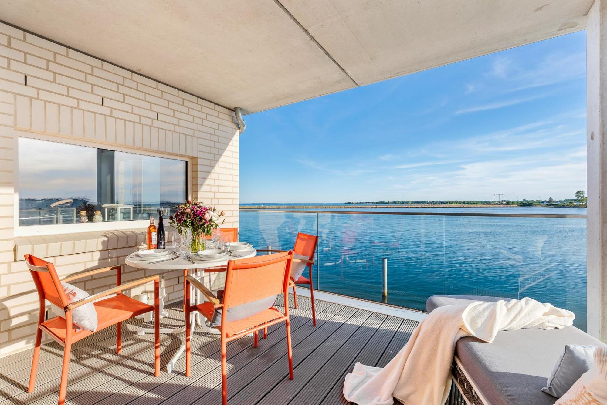 Horizont- Direkt Am Wasser, Hafenblick, Fahrstuhl, Sauna, Ueberdachter Balkon Ольпениц Экстерьер фото